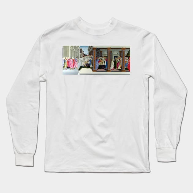 Sandro Botticelli Baptism of St Zenobius and His Appointment as Bishop Long Sleeve T-Shirt by pdpress